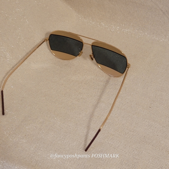 DIOR split aviator gold sunglasses unisex luxury CD logo - Picture 15 of 17